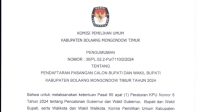 Pendaftaran Calon Bupati dan Wakil Bupati Bolaang Mongondow Timur untuk Pilkada 2024 dibuka mulai 27-29 Agustus 2024 cek syaratnya disini